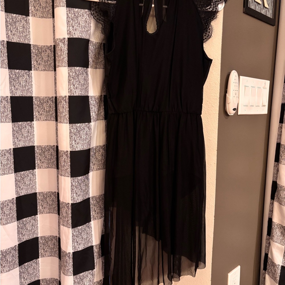 Elegant Black Asymmetrical dance/figure skating Dress